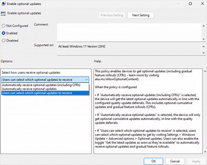 Windows 11 Dapatkan Opsi Untuk Kontrol Optional Updates / Preview Updates