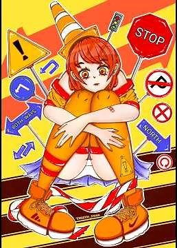 Traffic cone girl