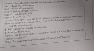 Consider a hypothetical computer has following instructions: 00... | Filo