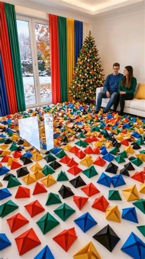 Mesmerizing Origami Pyramid Epoxy Floor Transformation 🔺✨ #epoxyflooring