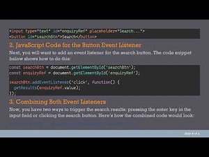 How to Add Event Listeners for Clickable Search Button and Enter Key in JavaScript