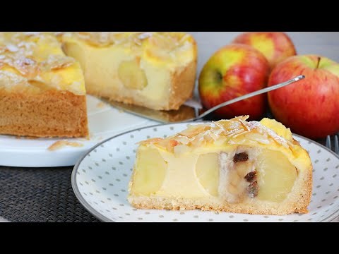 Baked apple cake with pudding...😍