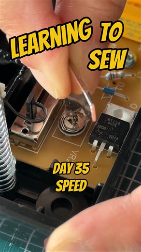 SHENG on Instagram: "LEARNING TO SEW, speed Day 35 was all about speed. I learned that adjusting the potentiometer can help the machine respond to pedal pressure better. I still need to improve my foot control though. Would love some tips . . . #sewing #speed #learningtosew #sewingtutorial Do you do this?"