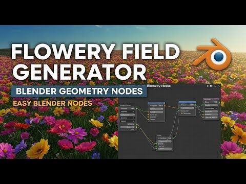 How to make flowery field generator in blender.geometry node tutorial................100%free