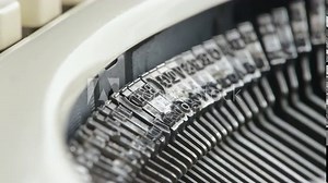 Close-up of the strikers on a 1950's era manual typewriter.