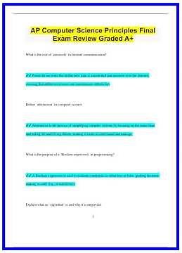 AP Computer Science Principles Final Exam Review Graded A2972 636x882