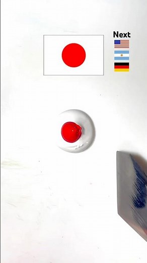 国旗の色を混ぜると何色になるでしょう？🇯🇵🇺🇸🇦🇷🇩🇪 #asmr #colormixing