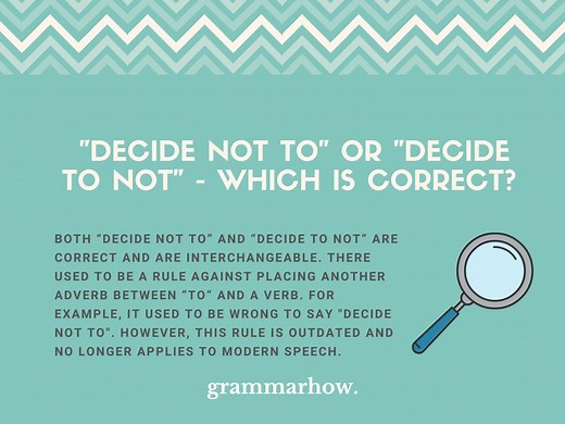 Decide Not To or Decide To Not - Which Is Correct?