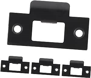 4pcs Door Strike Plate Black 2-3/4“ Deadbolt Strike Plate, Replacement Door Latch Plates, Stainless Steel Door Lock Plates Covers, Matte Black