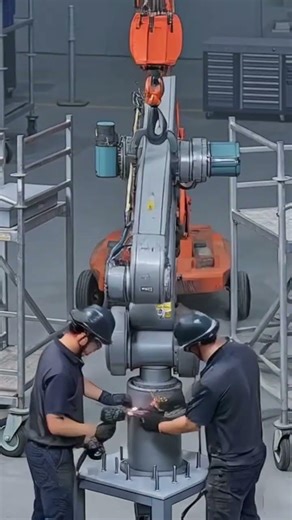 Watch a robotic arm transform from raw parts into a powerful industrial machine. #Robotics#Engineeri