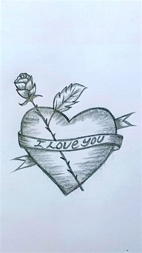 how to draw love heart drawing | love heart drawing | easy drawing |drawing tutorial