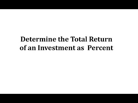 Determine the Total Return of an Investment as Percent