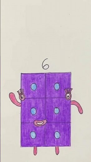 Draw Numberblocks No.6 | Coloring and drawing for kids | Easy Step by step drawing of Numberblocks