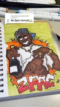 DRAWING 2PAC INTO A CARTOON CHARACTER!!! #2pac #art #artist #cartooncharacter #shorts #drawing
