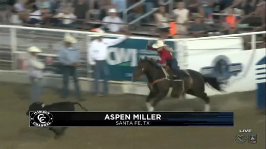 The Cowboy Channel on Instagram: "Aspen Miller took the round in Caldwell last night with a time of 3.2 seconds. Miller will likely surpass the $100,000 mark on the season thanks to the run and is comfortably inside the top 10 in the WPRA World Standings!"