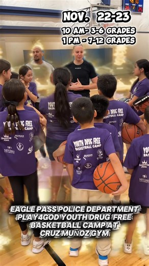 The Eagle Pass Police Department was proud to be present and assist in sponsoring 75 youth athletes at this weekend’s Play4God Basketball Camp, featuring professional women’s basketball player Mia Hopkins. It is always our pleasure and joy to interact with our community’s young athletes and support events that inspire growth, teamwork, and dedication. | City of Eagle Pass, Texas