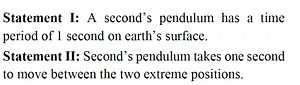 Statement I: A second's pendulum has a time period of 1 second ... | Filo
