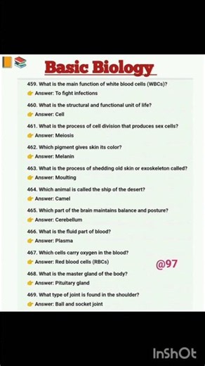Basic Biology Questions with Answers | 10 Easy Biology GK Facts #fyp