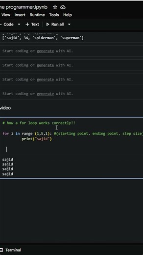 How a for loop works correctly (Basic way) #coding #programming #python