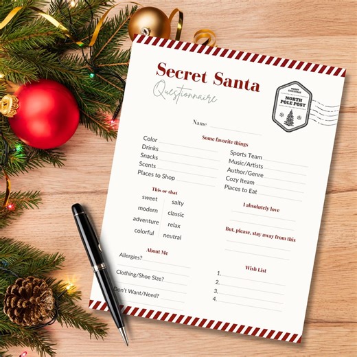 Fragebogen zu Weihnachten | Druckbares Weihnachtsgeschenk-Tausch-Formular | Bearbeitbares PDF-Weihnachtsparty-Spiel - Etsy.de