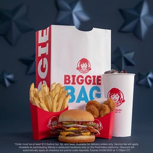 Wherever you’re reading this from, you could be enjoying a Biggie Bag. Get one delivered with no delivery fee on purchases of $10 or more today. | Wendy's