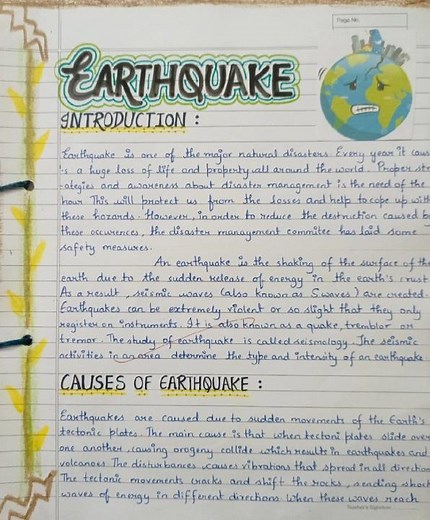 Disaster management (Earthquake) Project file Class 9th and 10th#youtubeshorts #education
