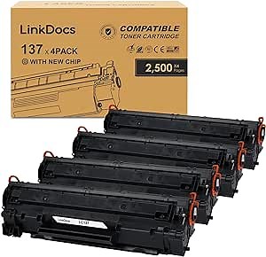 LinkDocs 137 Toner Cartridge Replacement for Canon 137 CRG137 9435B001AA to use with Canon ImageClass D570 LBP151dw MF216n MF236n MF232W MF227dw MF229dw MF244dw MF247dw MF249dw (Black 4 Pack)