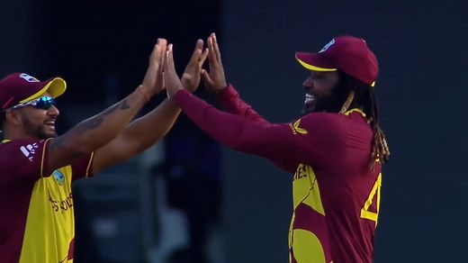 172K views · 3.5K reactions | Hosein strikes  Chris Gayle is delighted as he takes a smart catch which brings about the dismissal of Sarkar for 17. #T20WorldCup | #WIvBAN | ICC - International Cricket Council | Facebook