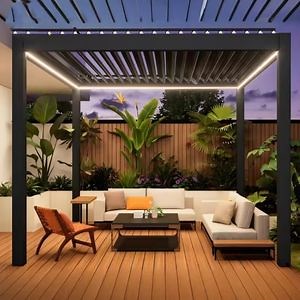 [Hot Item] Waterproof Outdoor Garden Pergola Aluminium Motorized Louvered Pergola