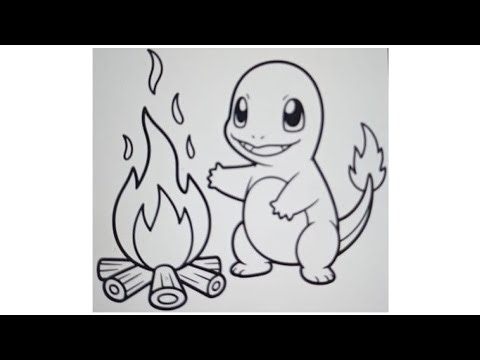 Charmander Pokemon Drawing Easy/How To Draw Charmander Pokemon Drawing With Fire/Pokemon Drawing
