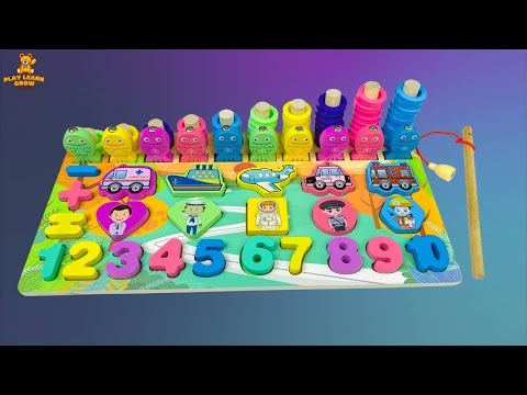 Kids Unboxing wooden Puzzle Board Toys, Kids learn numbers and shapes