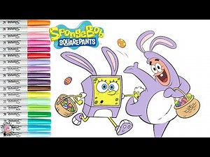 SpongeBob SquarePants Coloring Book Pages Patrick Star Purple Easter Bunnies
