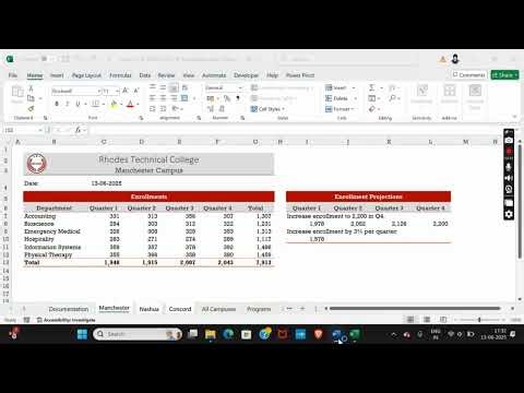 Shelly Cashman Excel 365 Modules 4-7 SAM Capstone Project A Rhodes Technical College #shellycashman