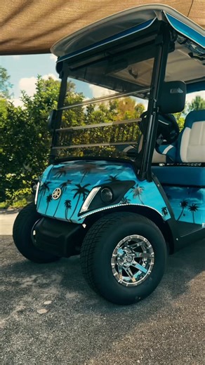This custom painted Yamaha Golf Car with Lifestyle Package, Upgraded Seats, and Self-Cancelling Turn Signals came out amazing! | The Villages Golf Cars