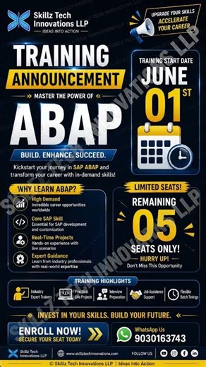 SAP ABAP training #saprealtimetraining #sapcareer ##sapcertification