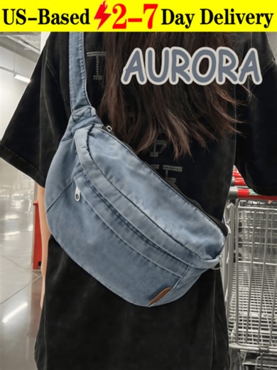 ✨Women's Fashion Versatile Casual Fanny Pack, New Arrival Ladies Shoulder Bag & Fall Winter Handbag, Popular Crescent-Shaped Cowhide Jean Fabric Handbag With Large Capacity, Suitable For Commuting And Casual Occasions, Features Minimalist Design, Smooth Zipper, Comfortable Carrying Experience And Spacious Interior, Fits All Seasons As A Practical Cold Weather Bag, Also Works As A Family Gathering Tote-A Practical Denim Bag For Daily Use | SHEIN