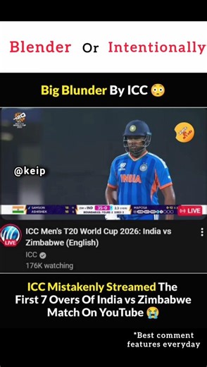 ICC’s BIGGEST Streaming Blunder? 😱 India vs Zimbabwe T20 World Cup 2026 Shock! #ICCBlunder