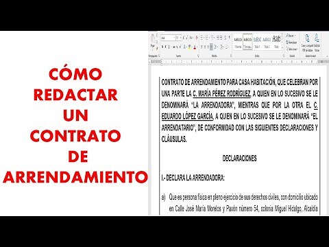 CÓMO REDACTAR UN CONTRATO DE ARRENDAMIENTO