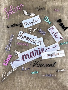 Personalisierte Bügelaufkleber mit Name oder Spruch - Etsy.de