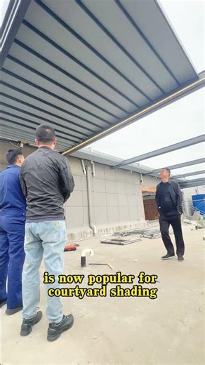 this kind of retractable shed is popular for courtyard shading #canopy #awnings