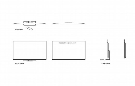 Modern 55 Inch TV - Free CAD Drawings