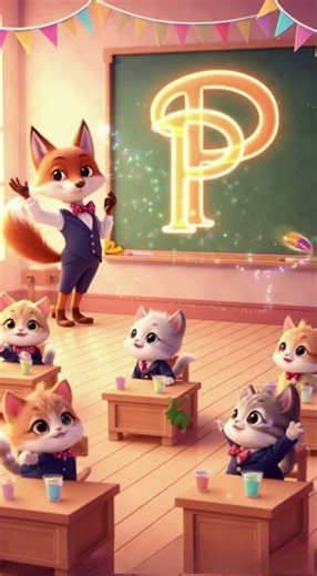 P Is for Play, Puppet and Playful Cats! Magical Fox Teacher Alphabet Letter P Cartoon #cat #funny