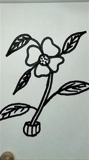 🌸 Drawing Sketch for Kids | Easy Flower Drawing Step by Step 🎨 #Shorts
