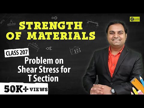 Problem on Shear Stress for T Section - Shear Stress in Beams - Strength of Materials