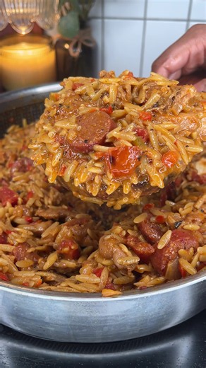 One-Pan Creamy Jambalaya Orzo Recipe