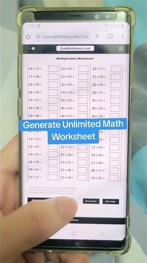 Generate Unlimited Math Worksheet #math