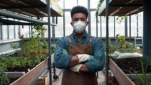 Free stock video - Male gardener posing indoors