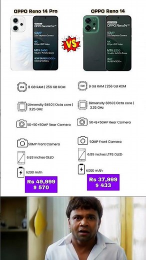 OPPO Reno 14 Pro Vs OPPO Reno 14 #comparison #opporeno14series