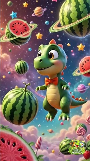 🍉 Watermelon ASMR for Kids | Learn Fruit Names with Doodle the Dinomite 🦖 | #shorts