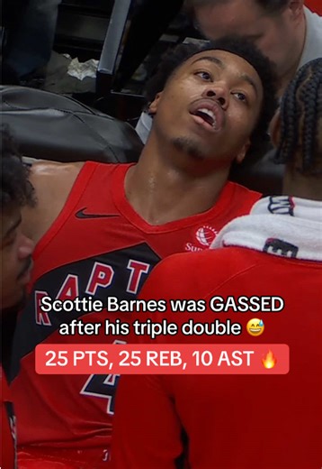 Scottie Barnes Exhausted After Triple-Double Performance